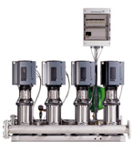 установка Grundfos Multi-E с четырьмя насосами